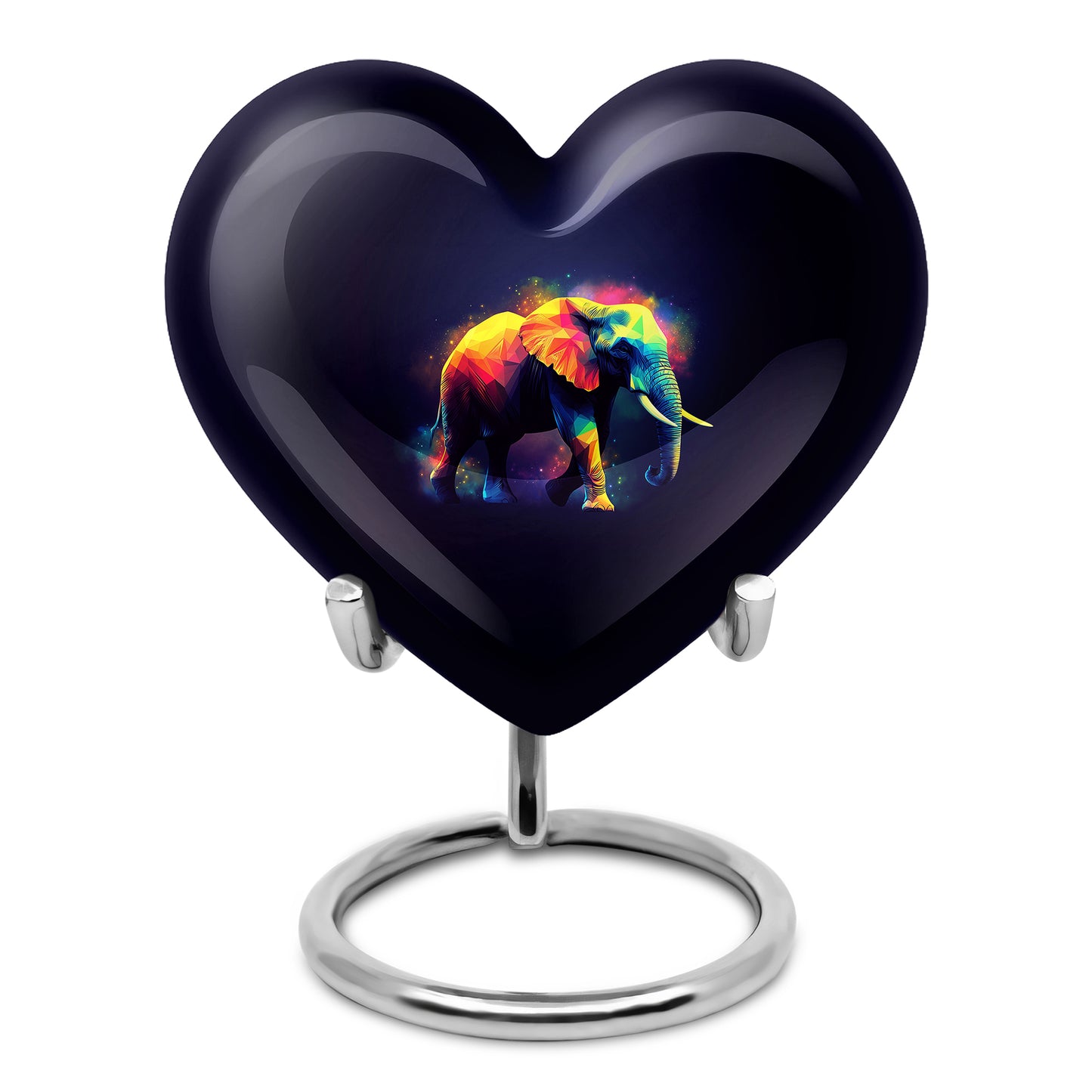Black Serene Elephant Memorial Urn for Ashes - 10-inch, 200 cu in - Yatskia