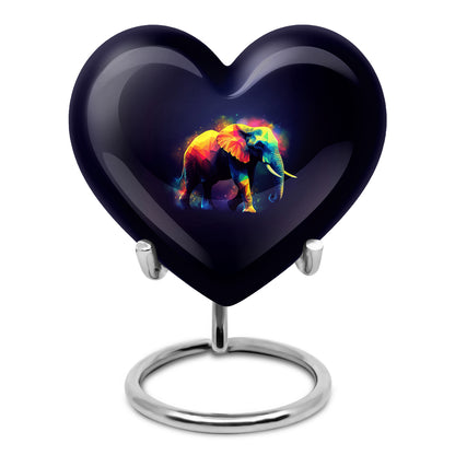Black Serene Elephant Memorial Urn for Ashes - 10-inch, 200 cu in - Yatskia