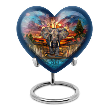 Personalized Seraphic Elephant Cremation Urns - Gold 10-inch, 200 cu in - Yatskia