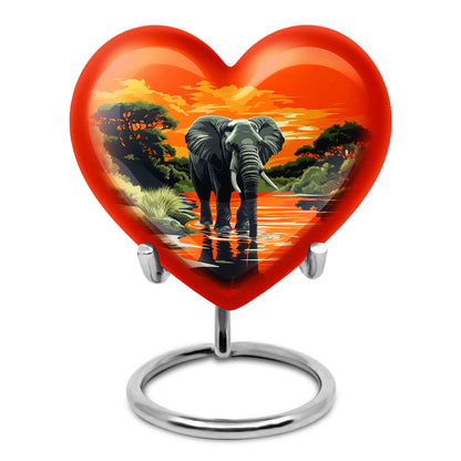 Gold Sacred Elephant Cremation Urns for Human Ashes - 10-inch, 200 cu in - Yatskia