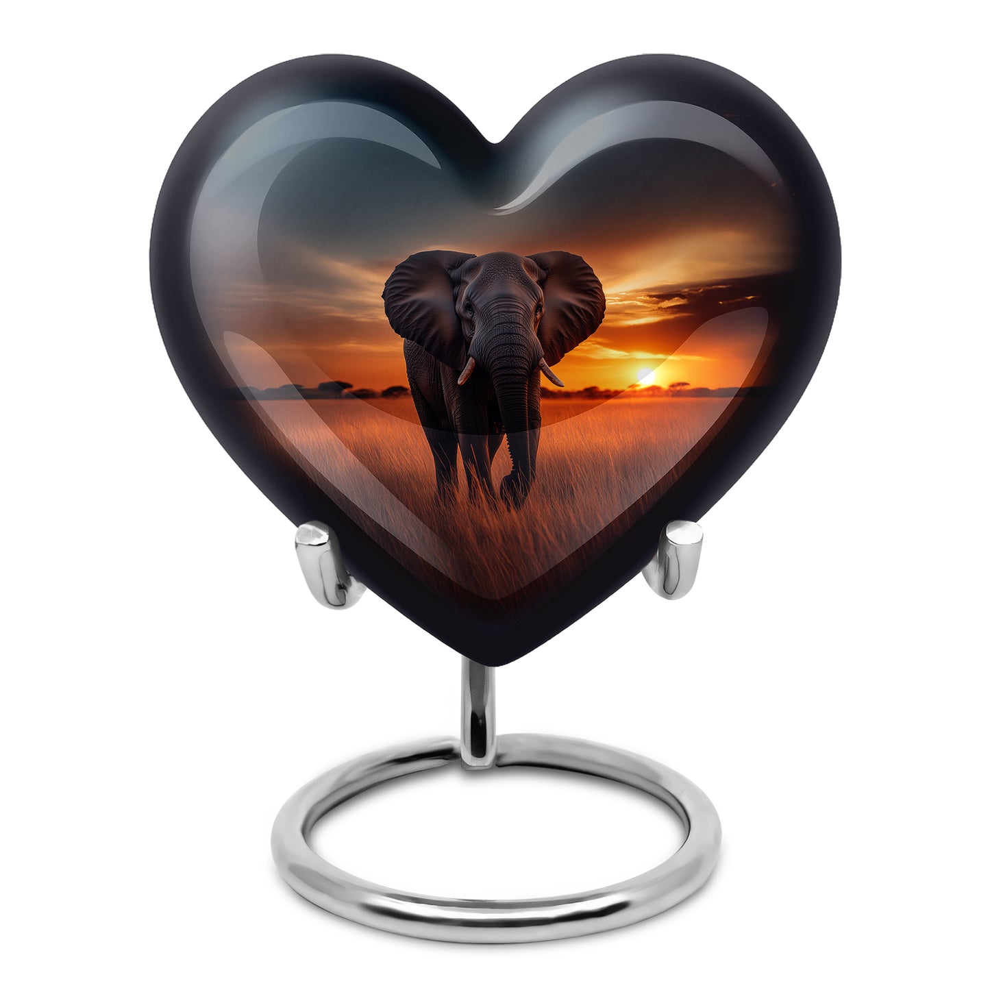 Graceful Blue Elephant Promise Urn for Human Ashes - 10-inch, 200 cu in - Yatskia