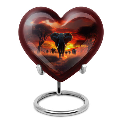 Personalized Eternal Elephant Cremation Urns - Red 10-inch, 200 cu in - Yatskia