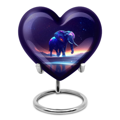 Distinguished Purple Elephant Cremation Urn for Ashes - 10-inch, 200 cu in - Yatskia