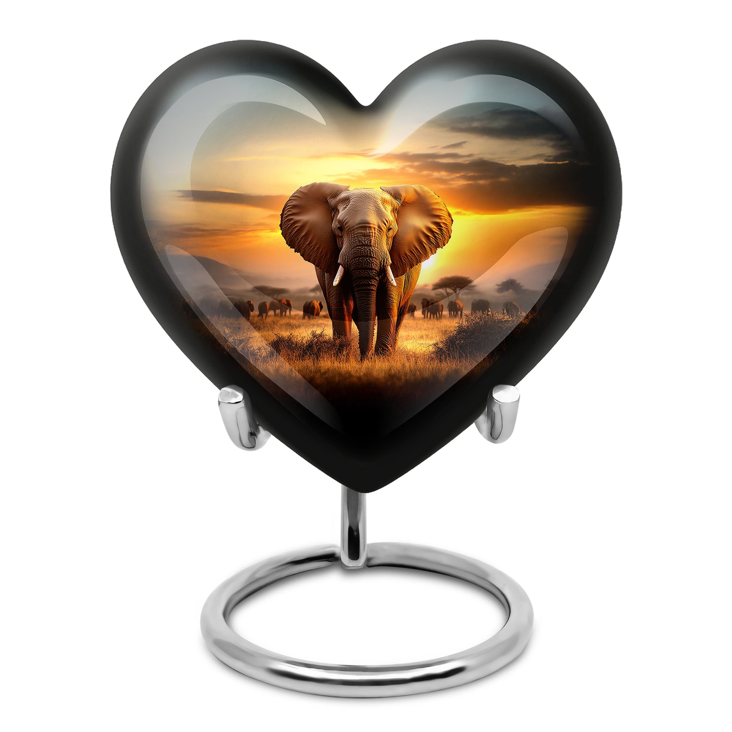 Lustrous Elephant Cremation Urns for Human Ashes - Gold 10-inch - Yatskia