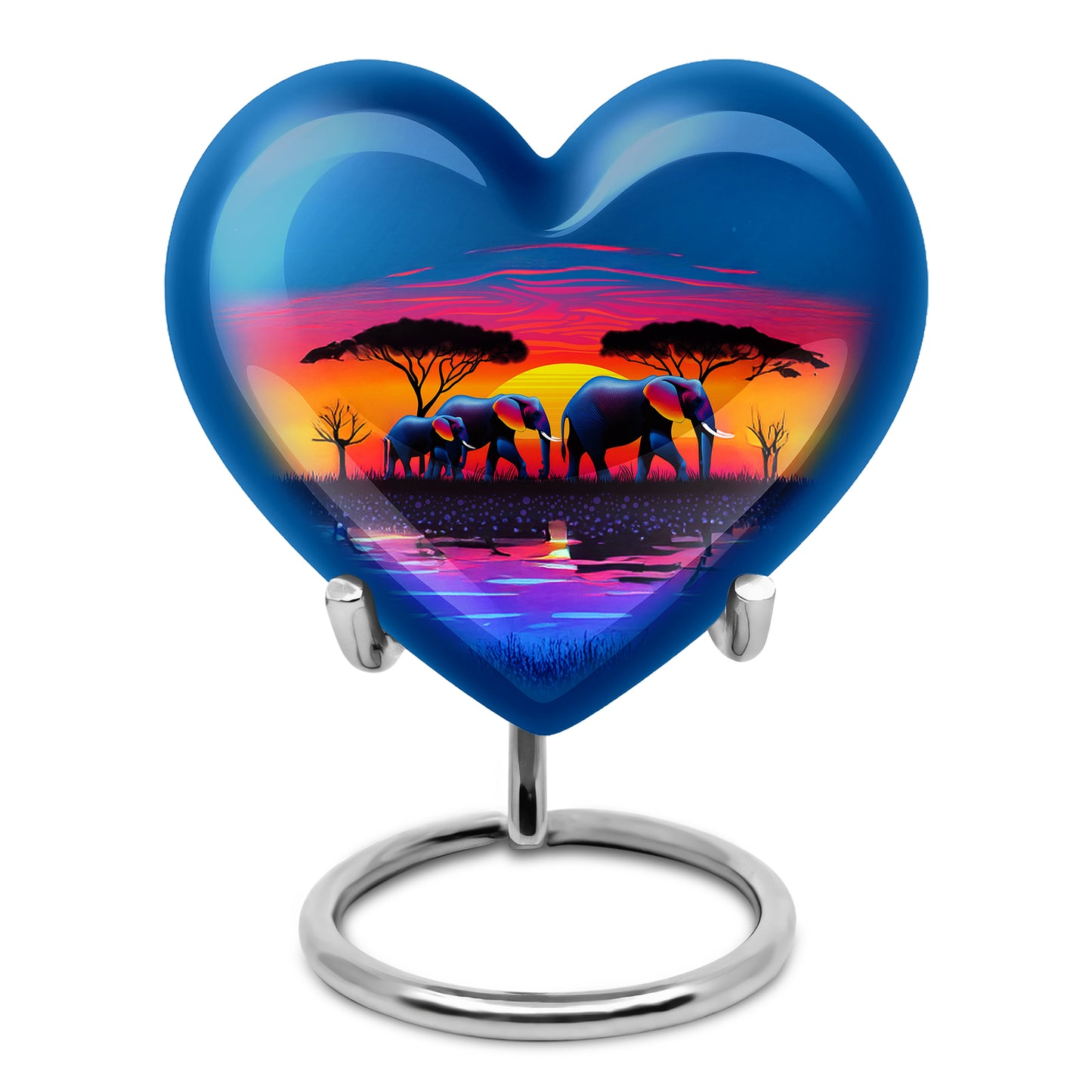 Personalized Elephant Cremation Urns - Soothing Blue 10-inch, 200 cu in - Yatskia