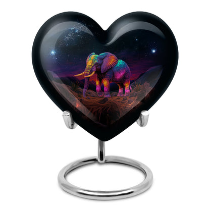 Personalized Elephant Cremation Urns - Wondrous Black 10-inch, 200 cu in - Yatskia