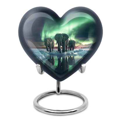 Blue Elephant Cremation Urns - Opulent Tribute 10-inch, 200 cu in - Yatskia