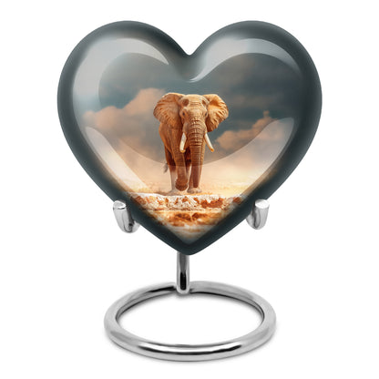 Personalized Elephant Cremation Urns - Eminent Teal 10-inch, 200 cu in - Yatskia