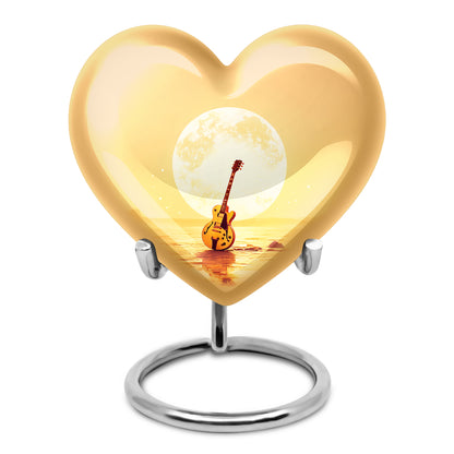 Personalized Guitar Cremation Urns - Tranquil Gold 10-inch, 200 cu in - Yatskia