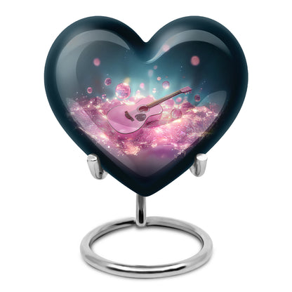 Personalized Blue Guitar Cremation Urns for Ashes - Transcendent 10-inch - Yatskia