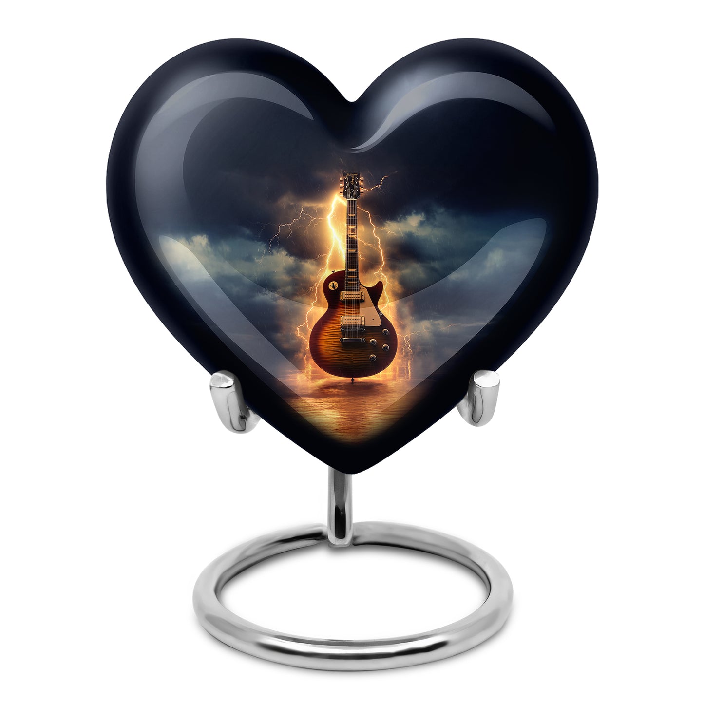 Inspiring Blue Guitar Testament Urn for Human Ashes - 10-inch, 200 cu in - Yatskia