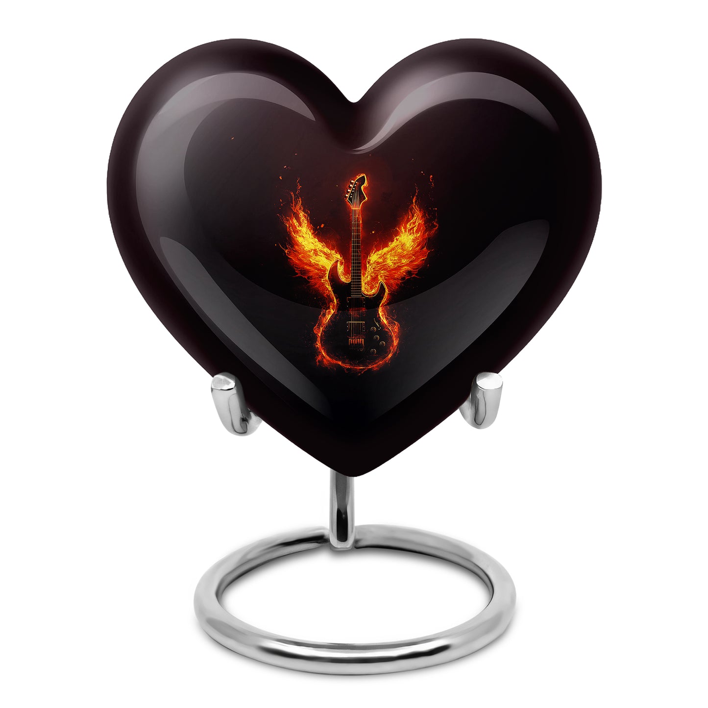 Personalized Seraphic Guitar Cremation Urns - Black 10-inch, 200 cu in - Yatskia