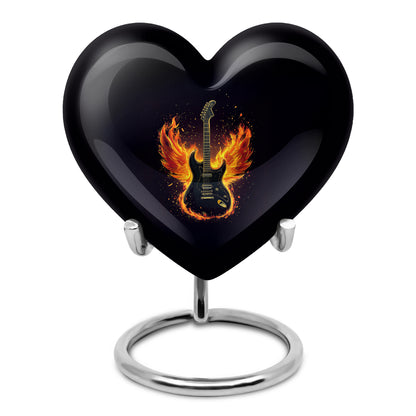 Black Guitar Memorial Cremation Urns for Human Ashes - 10-inch, 200 cu in - Yatskia