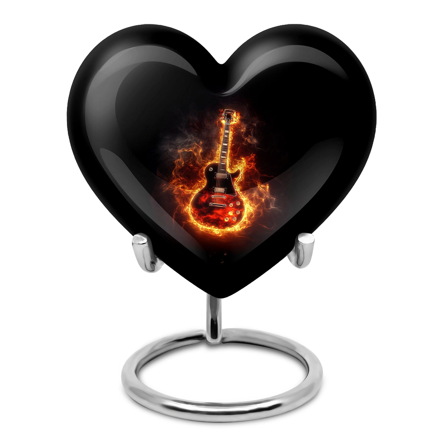 Black Guitar Remembrance Cremation Urns for Human Ashes - 10-inch, 200 cu in - Yatskia
