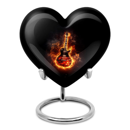 Black Guitar Remembrance Cremation Urns for Human Ashes - 10-inch, 200 cu in - Yatskia