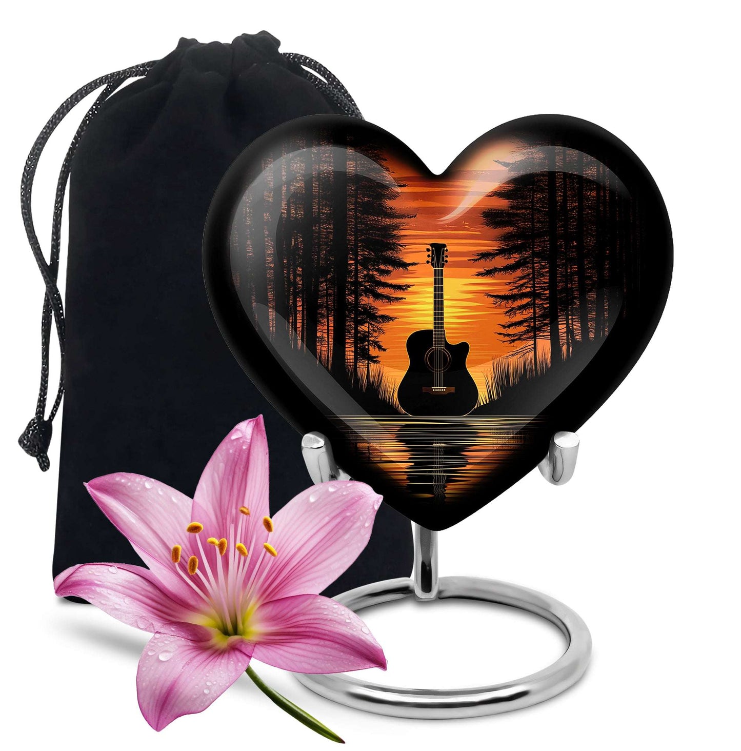 Guitar Urn For Ashes For Women - Sunset Cremation Urns For Adult Human