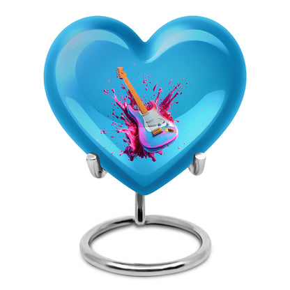 Blue Guitar Cremation Urns - Honored Commemoration 10-inch, 200 cu in - Yatskia