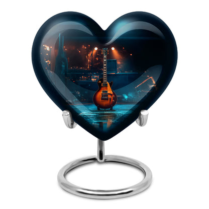Inspiring Black Guitar Promise Urn for Human Ashes - 10-inch, 200 cu in - Yatskia