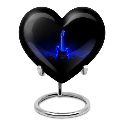 Personalized Guitar Cremation Urns - Soothing Black 10-inch, 200 cu in - Yatskia