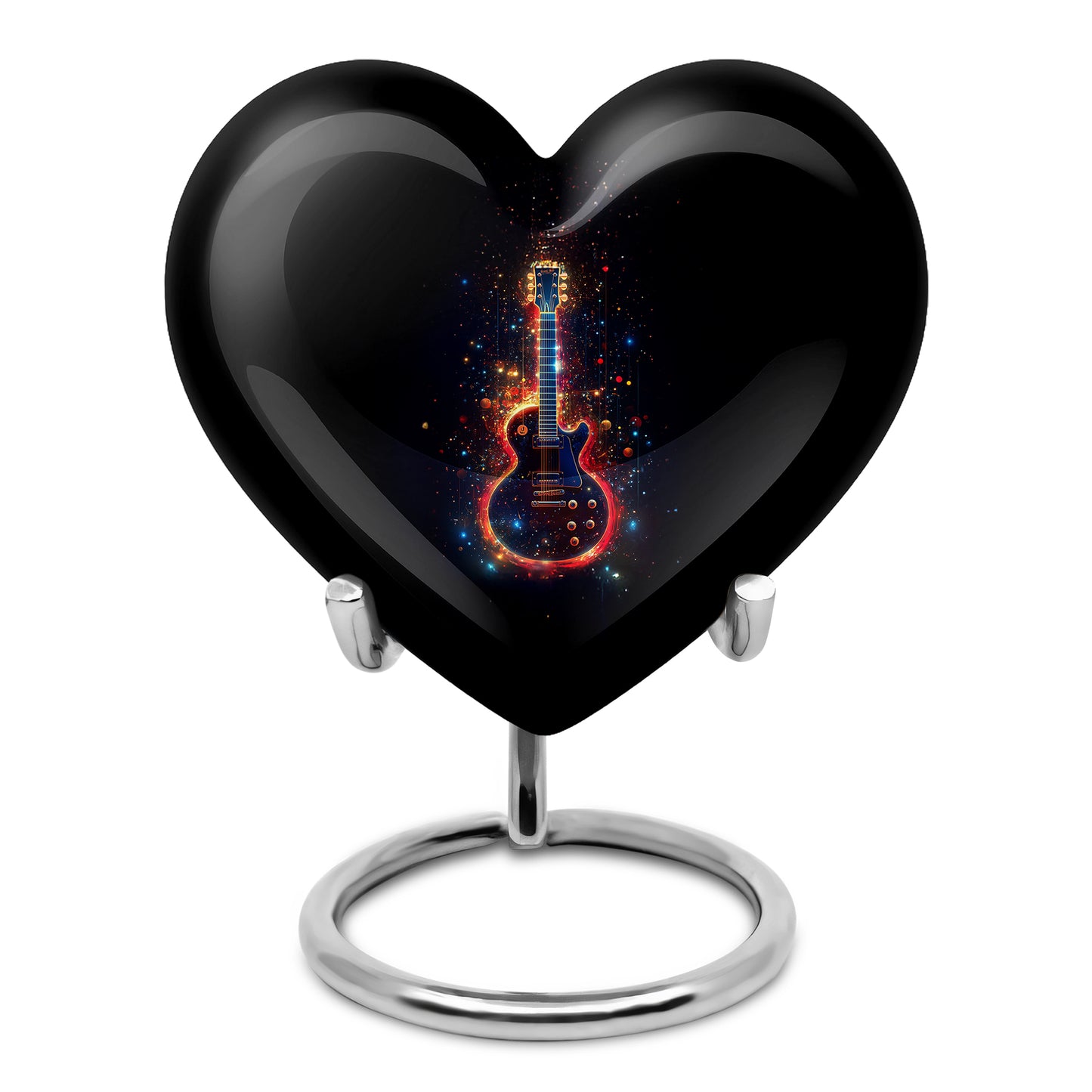 Personalized Black Guitar Cremation Urns for Ashes - Captivating 10-inch - Yatskia