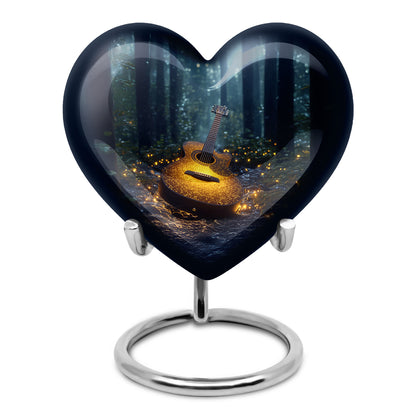 Lustrous Guitar Cremation Urns for Human Ashes - Blue 10-inch - Yatskia