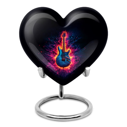 Blessed Guitar Cremation Urns for Human Ashes - Black 10-inch - Yatskia