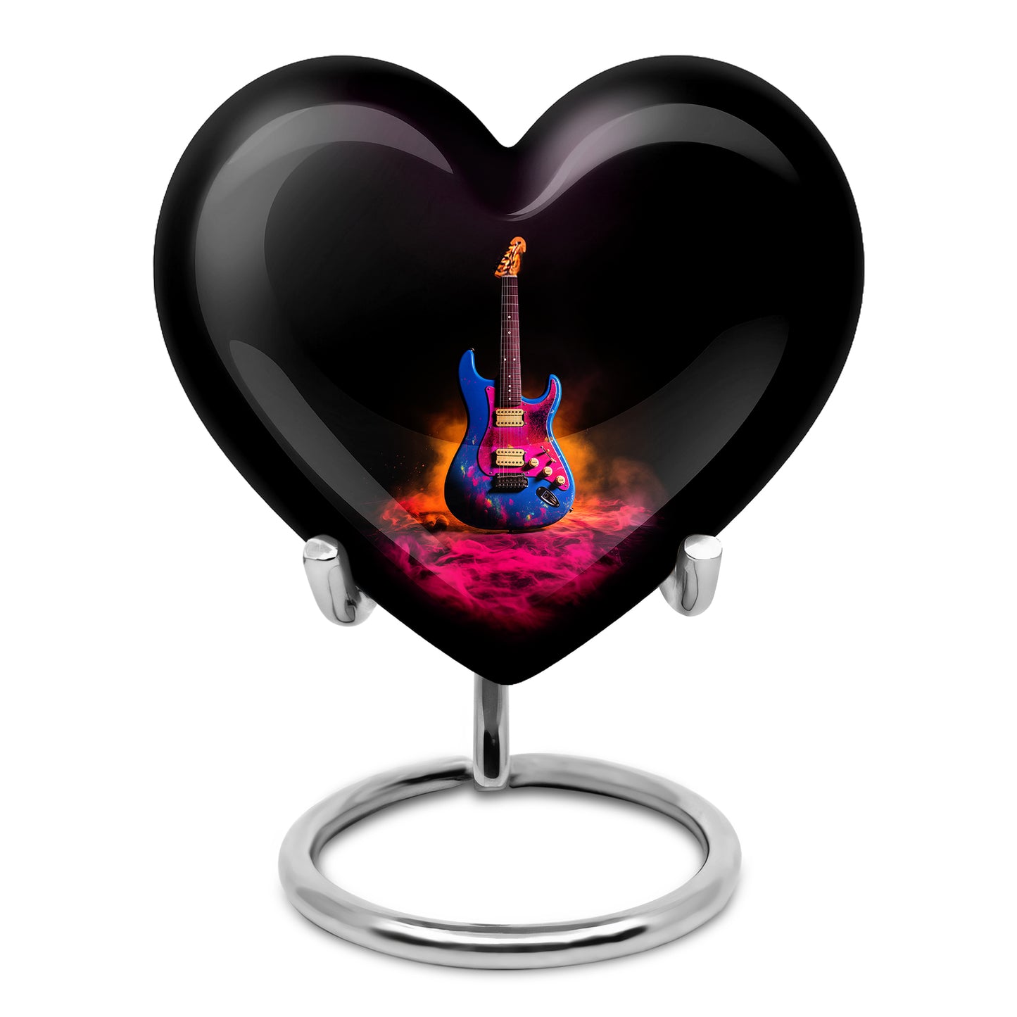 Personalized Eternal Guitar Cremation Urns - Black 10-inch, 200 cu in - Yatskia
