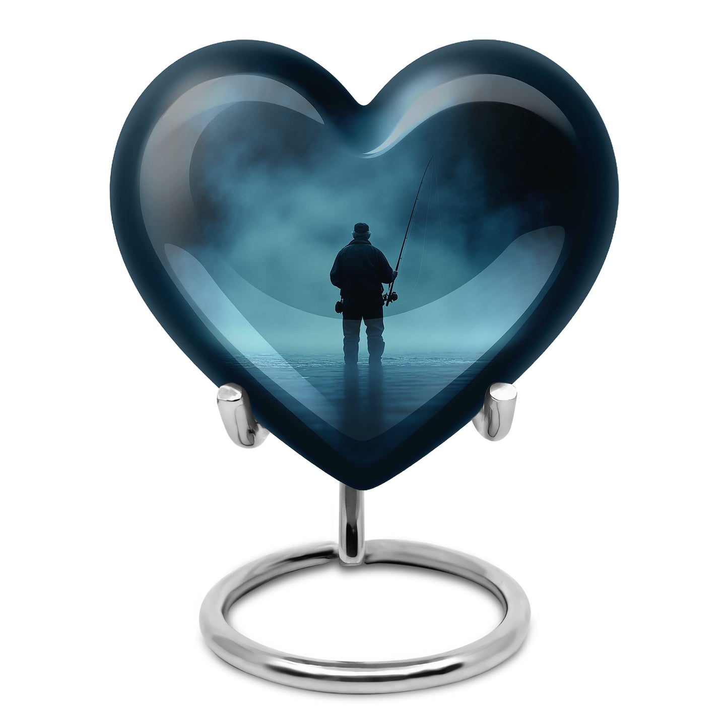 Blue Sacred Fishing Cremation Urns for Human Ashes - 10-inch, 200 cu in - Yatskia