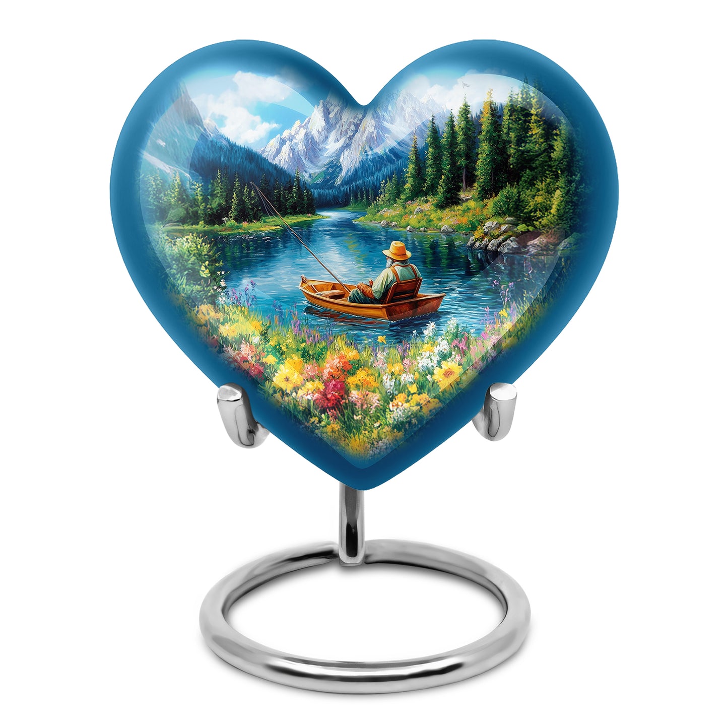 Hallowed Fishing Cremation Urns for Human Ashes - Blue 10-inch - Yatskia
