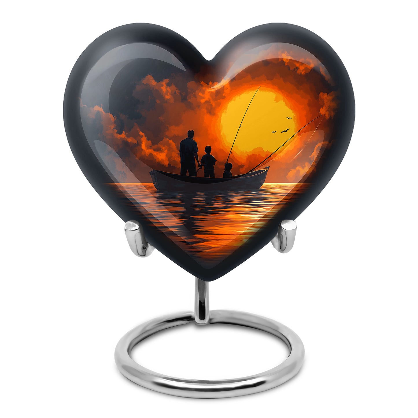 Personalized Magnificent Fishing Cremation Urns - Blue 10-inch, 200 cu in - Yatskia