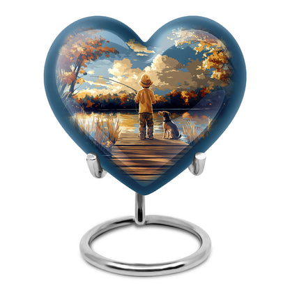Blue Fishing Cremation Urns - Opulent Sanctuary 10-inch, 200 cu in - Yatskia