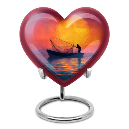 Illustrious Fishing Memorial Cremation Urns - Pink 10-inch, 200 cu in - Yatskia