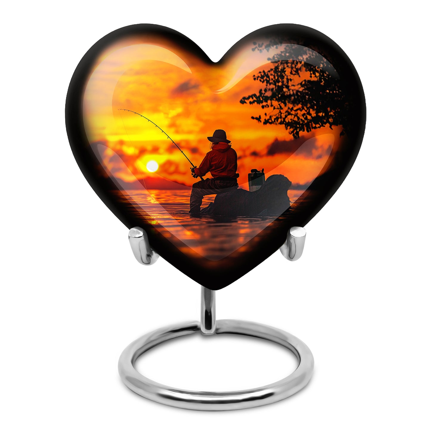 Personalized Elegant Fishing Cremation Urns - Gold 10-inch, 200 cu in - Yatskia