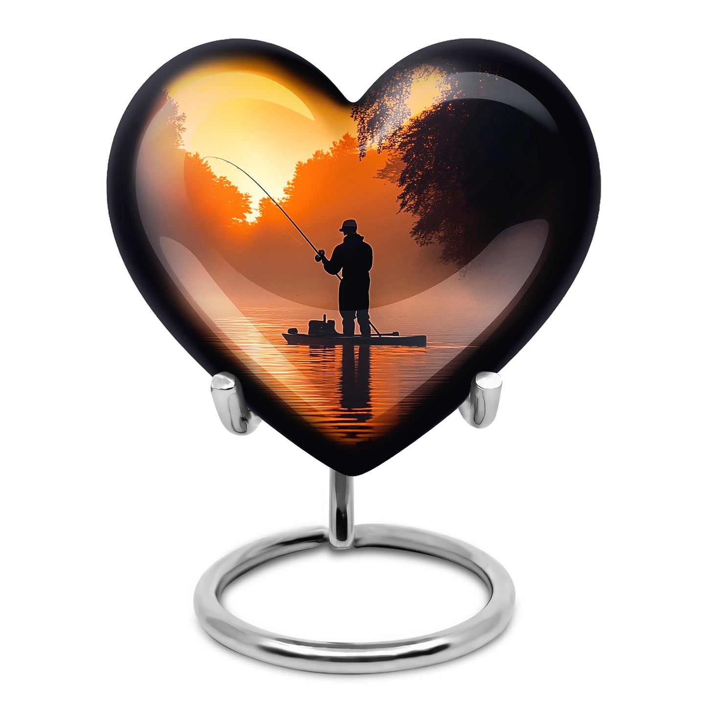 Personalized Fishing Cremation Urns - Wondrous Gold 10-inch, 200 cu in - Yatskia