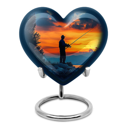 Personalized Fishing Cremation Urns - Eminent Blue 10-inch, 200 cu in - Yatskia