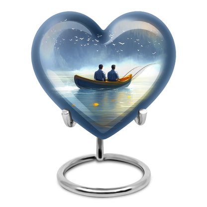 Personalized Fishing Cremation Urns - Eminent Blue 10-inch, 200 cu in - Yatskia