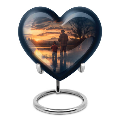 Radiant Fishing Memorial Cremation Urns - Blue 10-inch, 200 cu in - Yatskia