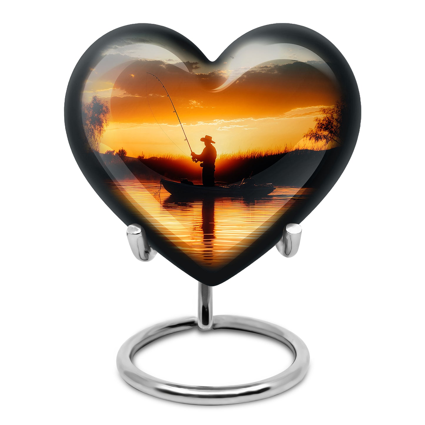 Personalized Elegant Fishing Cremation Urns - Gold 10-inch, 200 cu in - Yatskia
