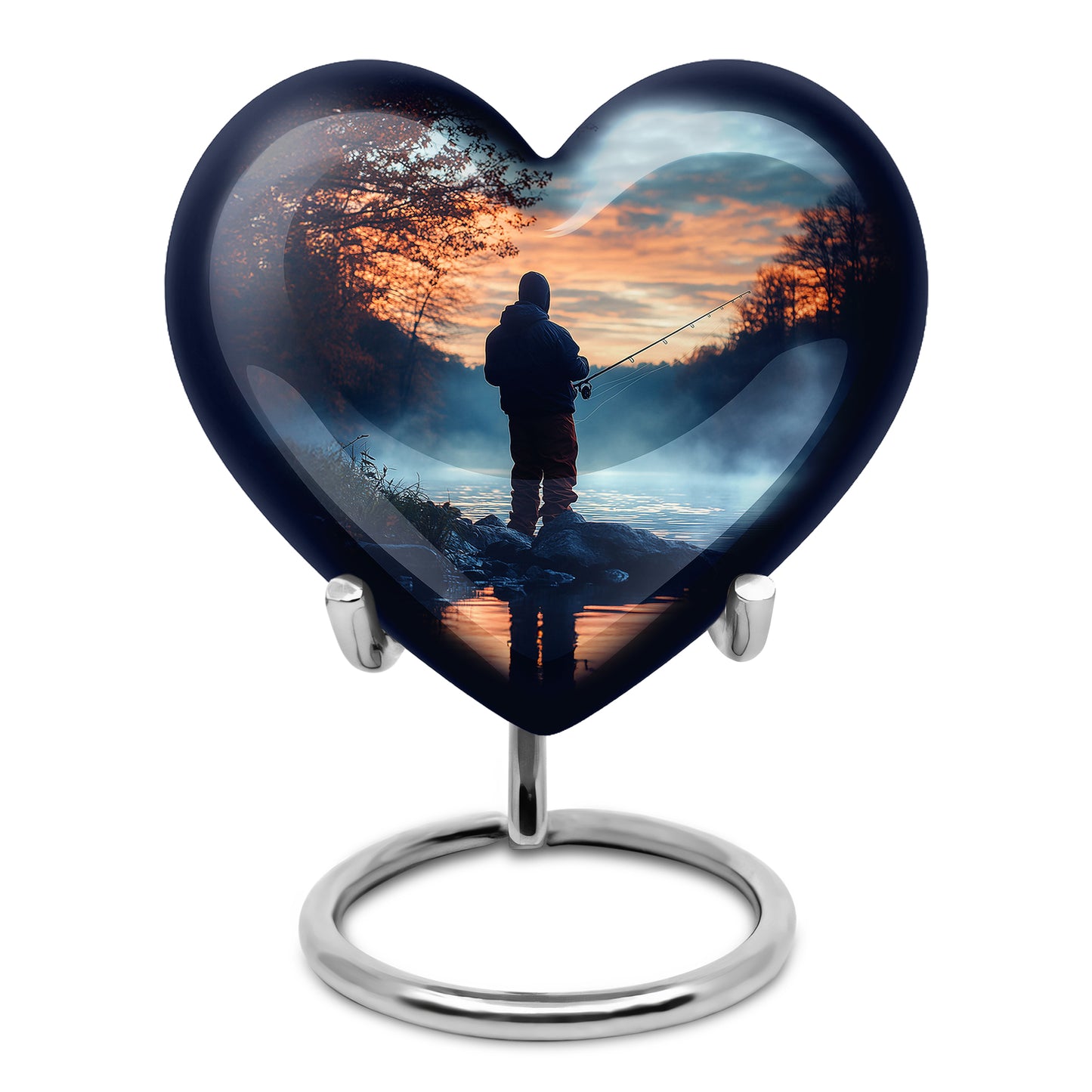 Personalized Fishing Cremation Urns - Eminent Blue 10-inch, 200 cu in - Yatskia
