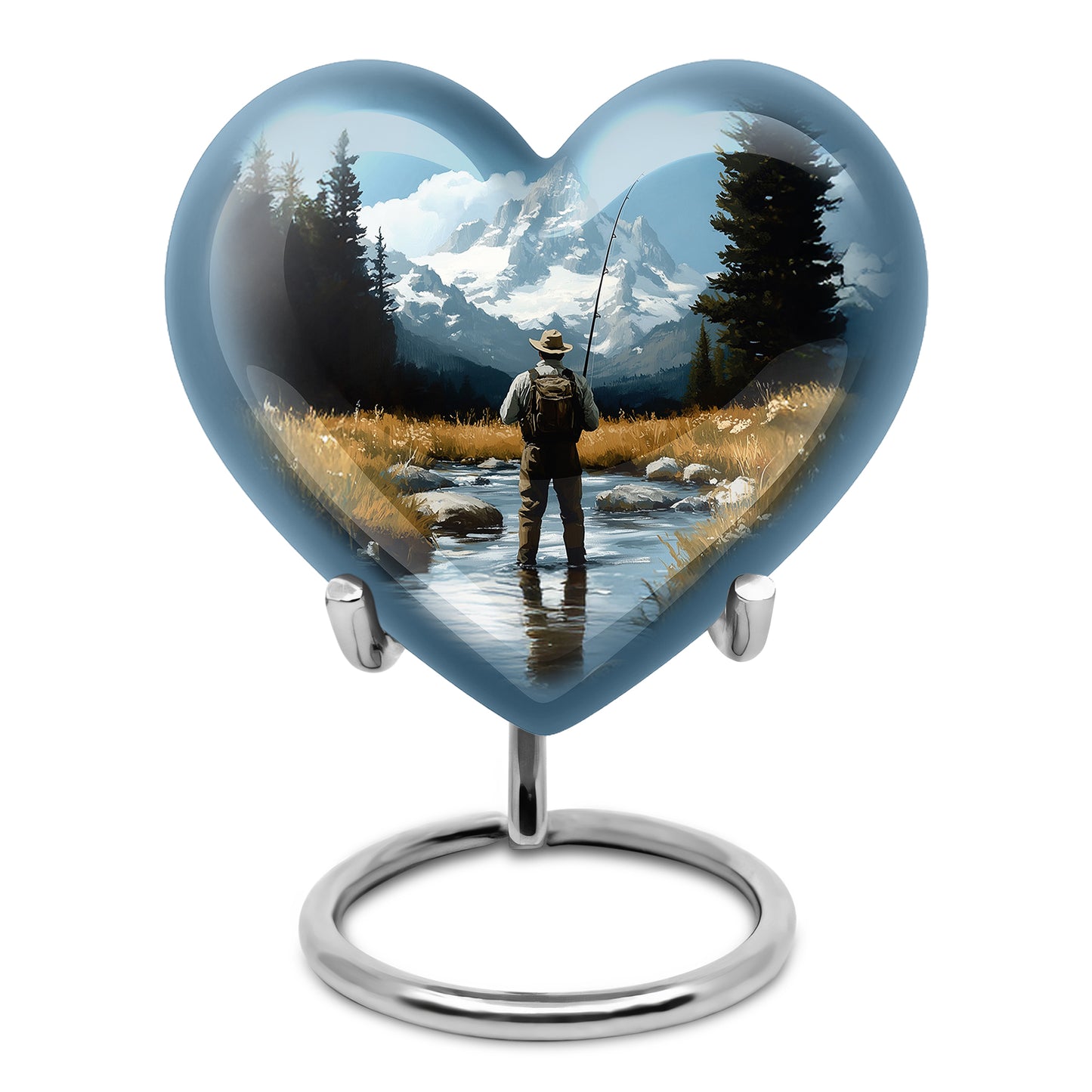 Blue Fishing Cremation Urns - Imperial Devotion 10-inch, 200 cu in - Yatskia