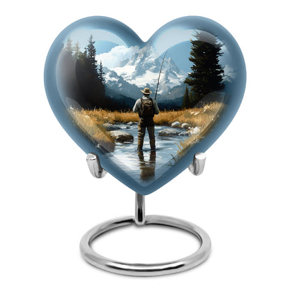 Blue Fishing Cremation Urns - Imperial Devotion 10-inch, 200 cu in - Yatskia