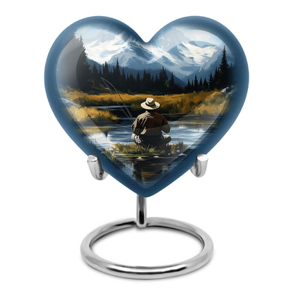 Personalized Fishing Cremation Urns - Pristine Blue 10-inch, 200 cu in - Yatskia