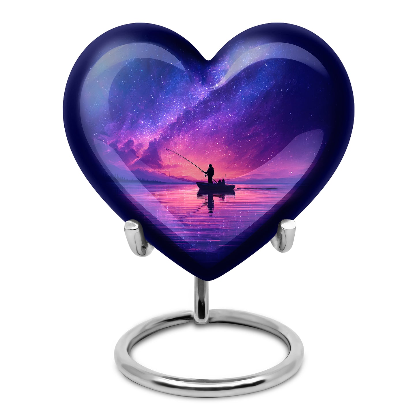 Harmonious Fishing Cremation Urns for Human Ashes - Blue 10-inch - Yatskia