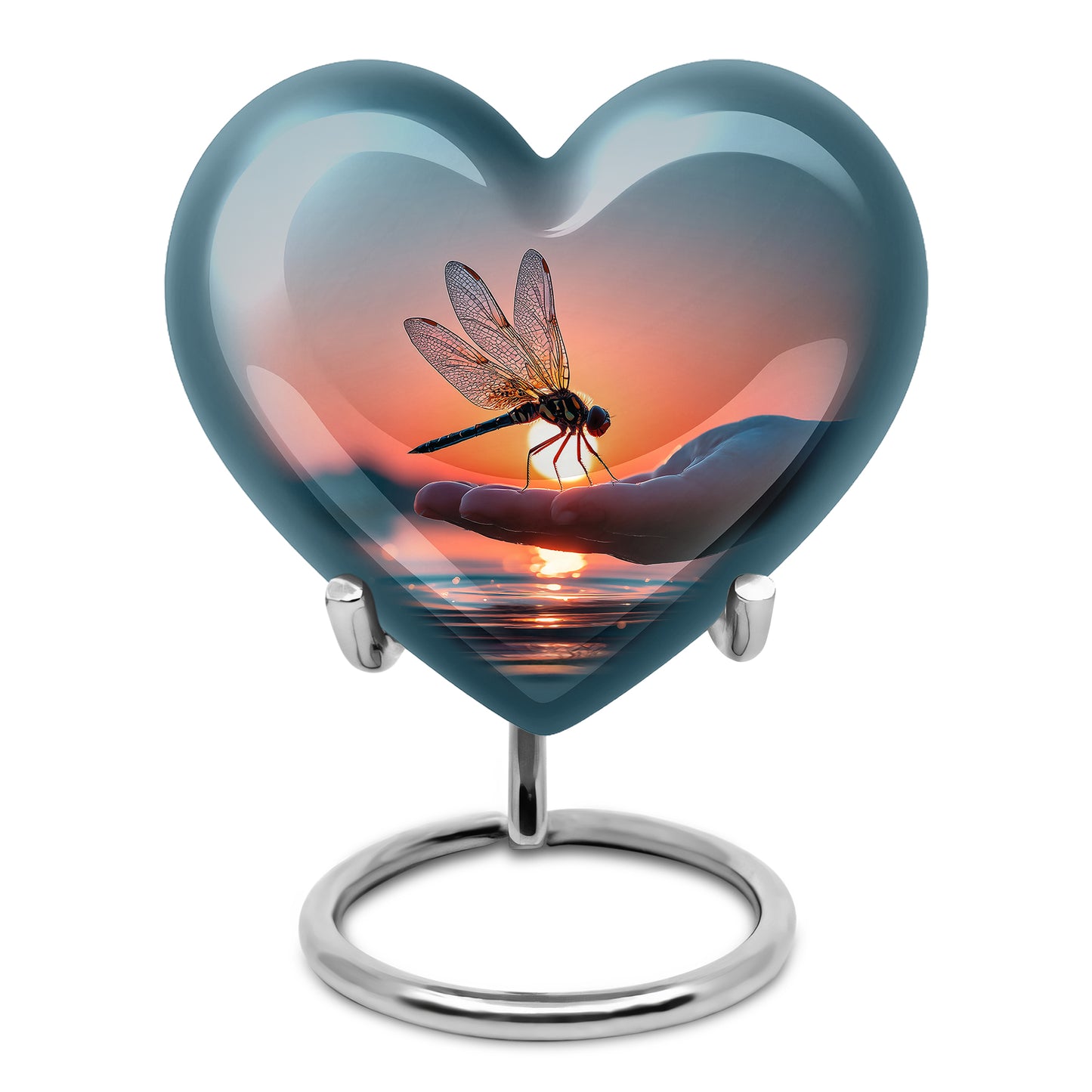 Blue Dragonfly Celebration Cremation Urns for Human Ashes - 10-inch, 200 cu in - Yatskia