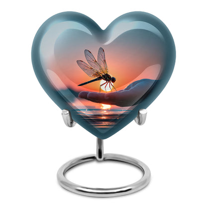 Blue Dragonfly Celebration Cremation Urns for Human Ashes - 10-inch, 200 cu in - Yatskia