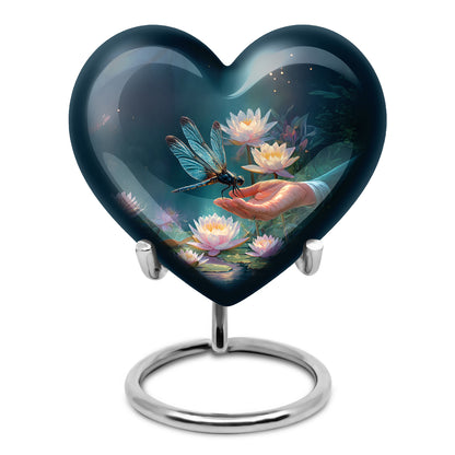 Personalized Refined Dragonfly Cremation Urns - Blue 10-inch, 200 cu in - Yatskia