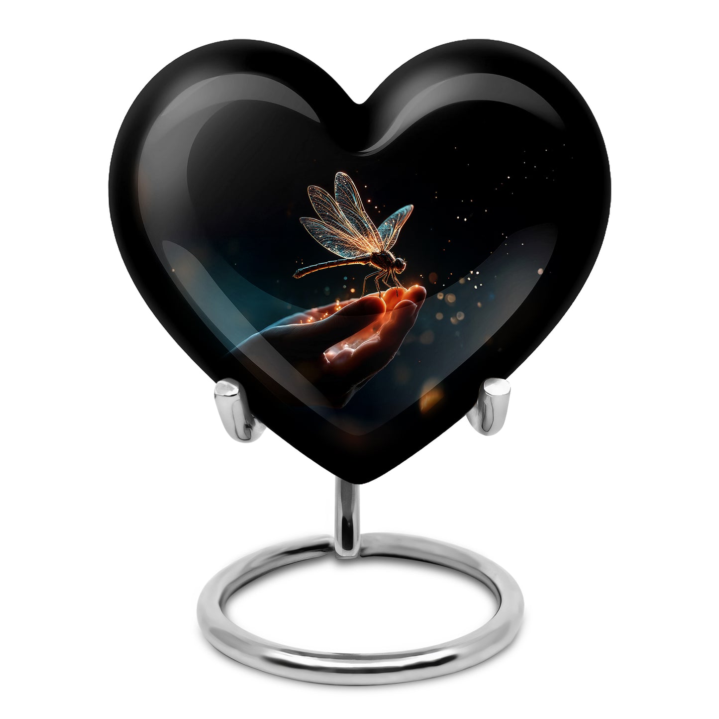 Black Dragonfly Cremation Urns - Imperial Dedication 10-inch, 200 cu in - Yatskia