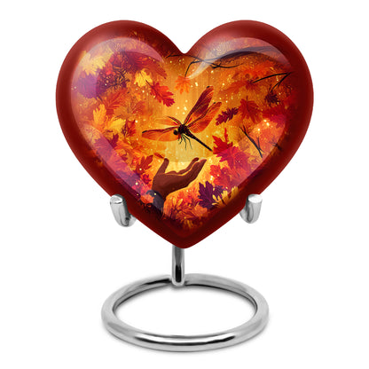 Timeless Gold Dragonfly Cremation Urn for Ashes - 10-inch, 200 cu in - Yatskia
