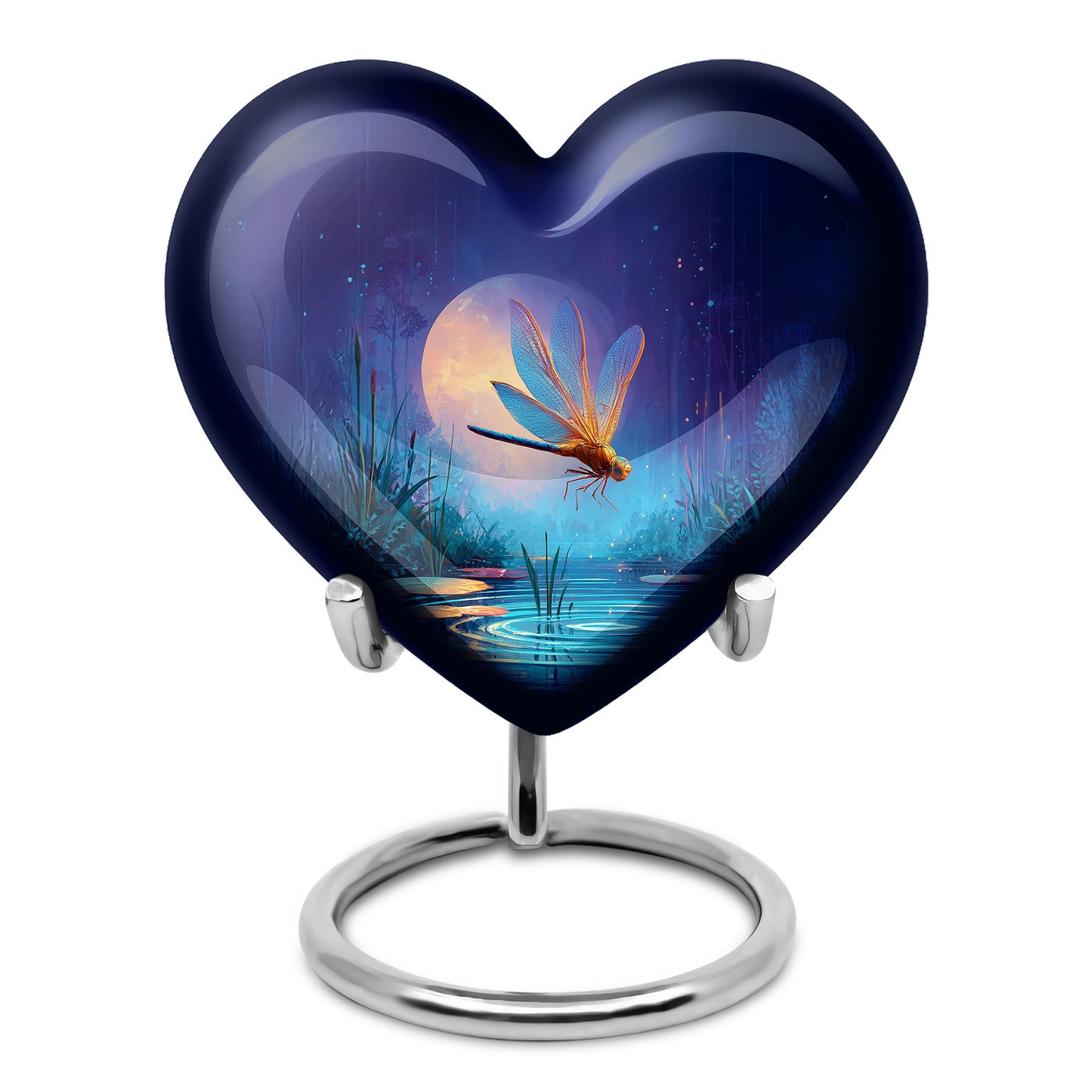 Personalized Dragonfly Cremation Urns - Eminent Blue 10-inch, 200 cu in - Yatskia