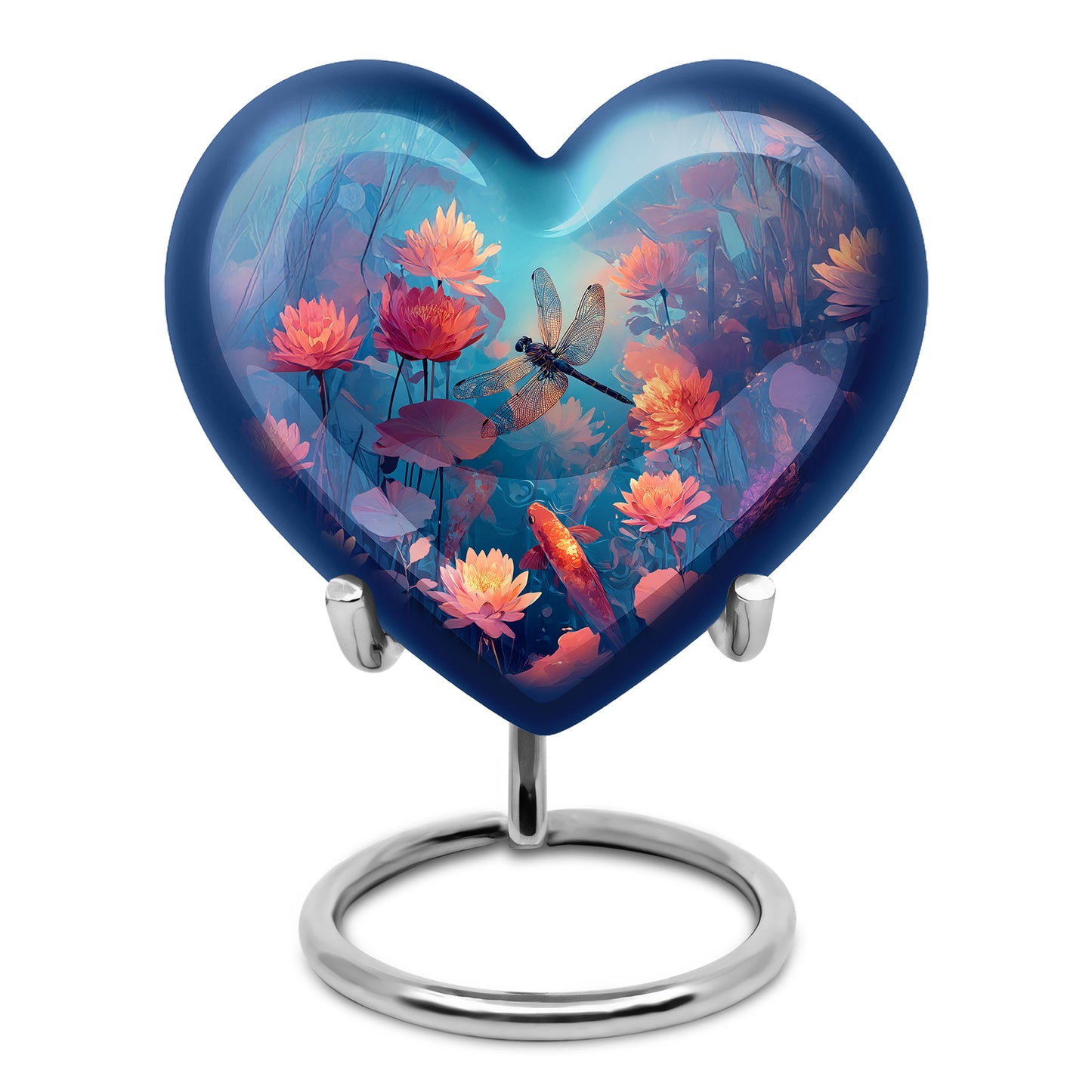 Personalized Teal Sovereign Dragonfly Cremation Urns for Human Ashes - 10-inch, 200 cu in - Yatskia